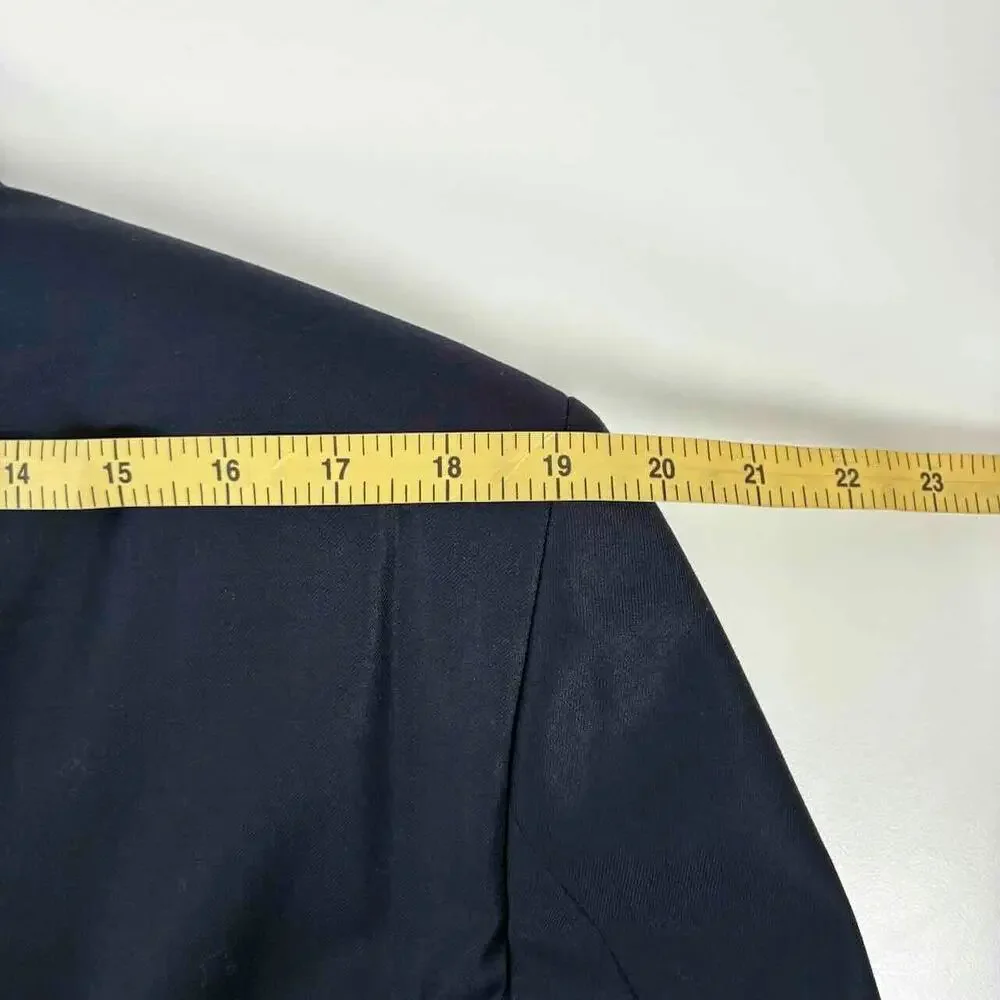 Vtg Men's Ralph Lauren Navy Wool 2-Button Preppy Blazer - 42S - Made in Canada